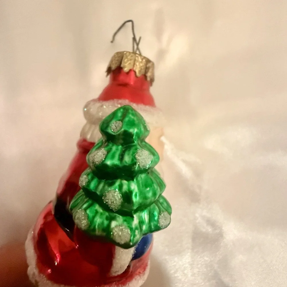 Inge Glass Santa Old‎ World Christmas Hand Painted Vintage Made In Germany.
